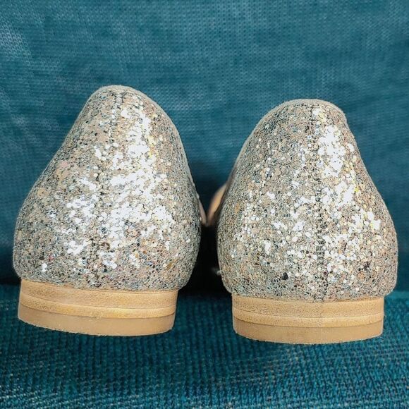 Sole Society Cammila Silver Glitter Flats Size 7 - Picture 5 of 12